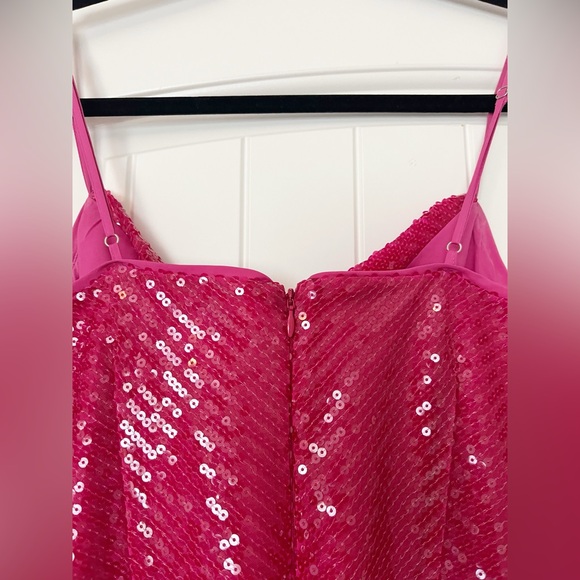LIKELY Eve Sequin Mini Dress in Pink Fuchsia - Picture 6 of 9